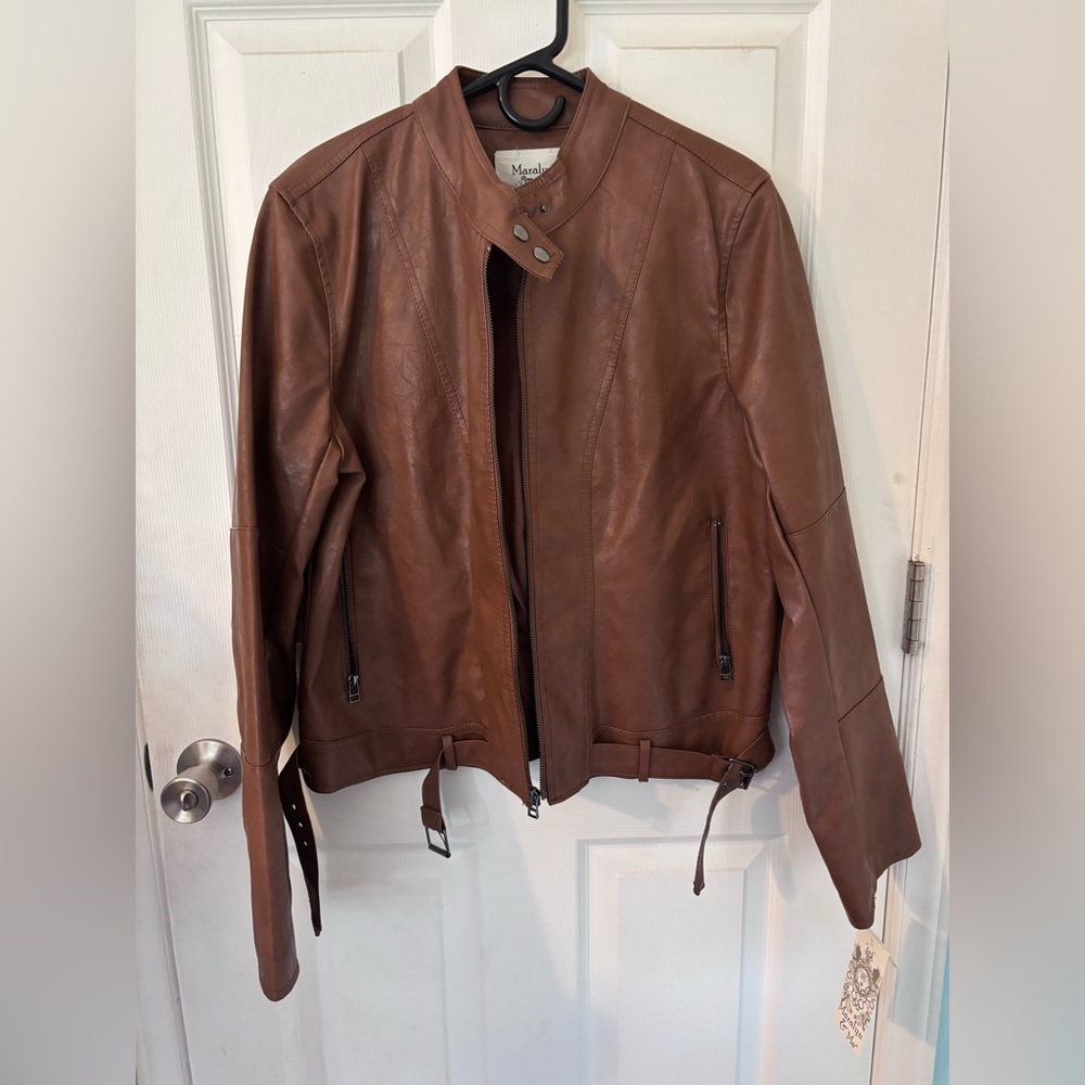 Maralyn & Me Tan Leather Jacket